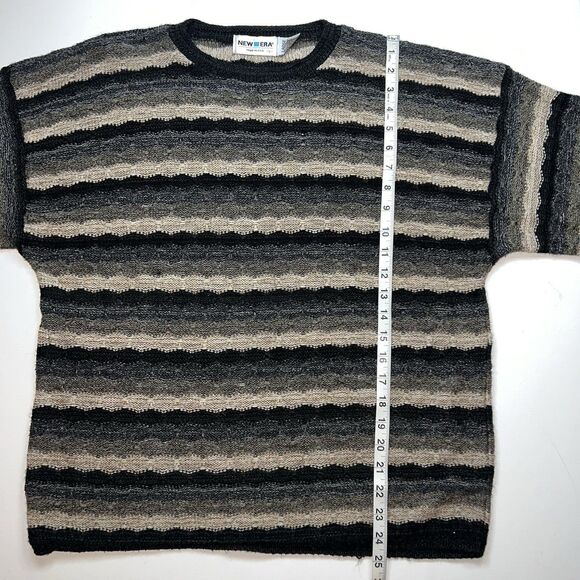 Vintage 90s Sweater New Era Womens Large Stripes Long Sleeve Minimalist Casual - Picture 10 of 10